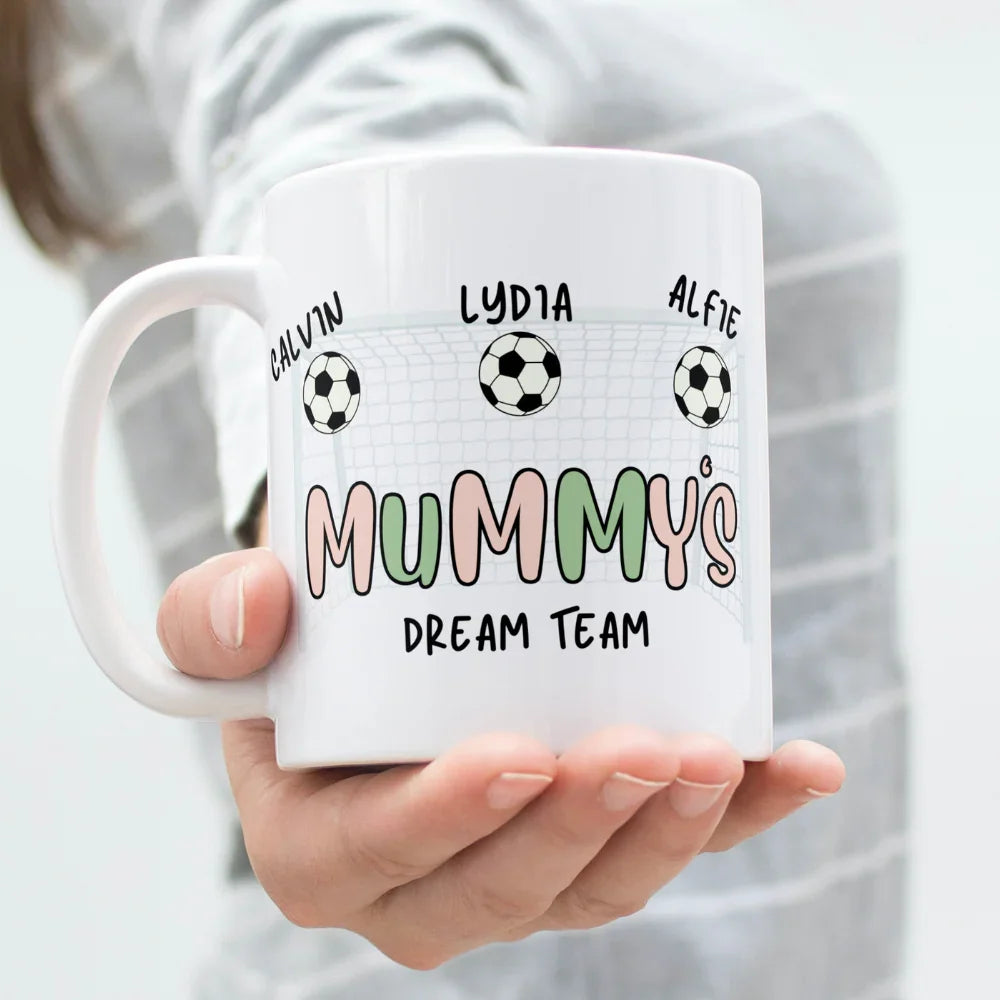 Personalised Mummy's Dream Team Football Mug
