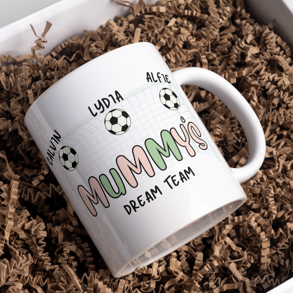 Personalised Mummy's Dream Team Football Mug