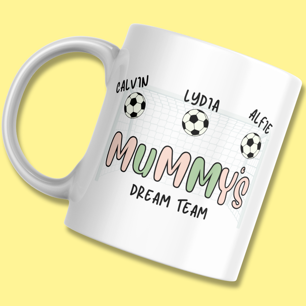 Personalised Mummy's Dream Team Football Mug