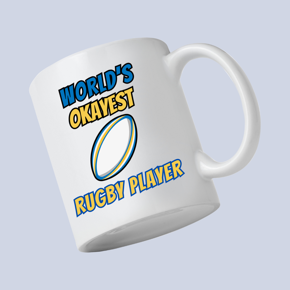 Comedy Football Mug - Worlds Okayest Rugby Player