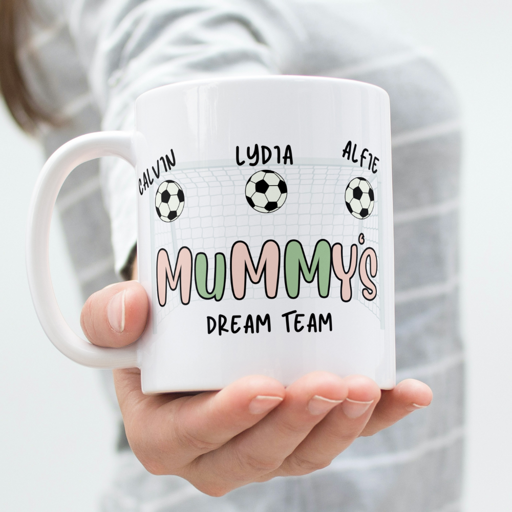 Personalised Mummy's Dream Team Football Mug