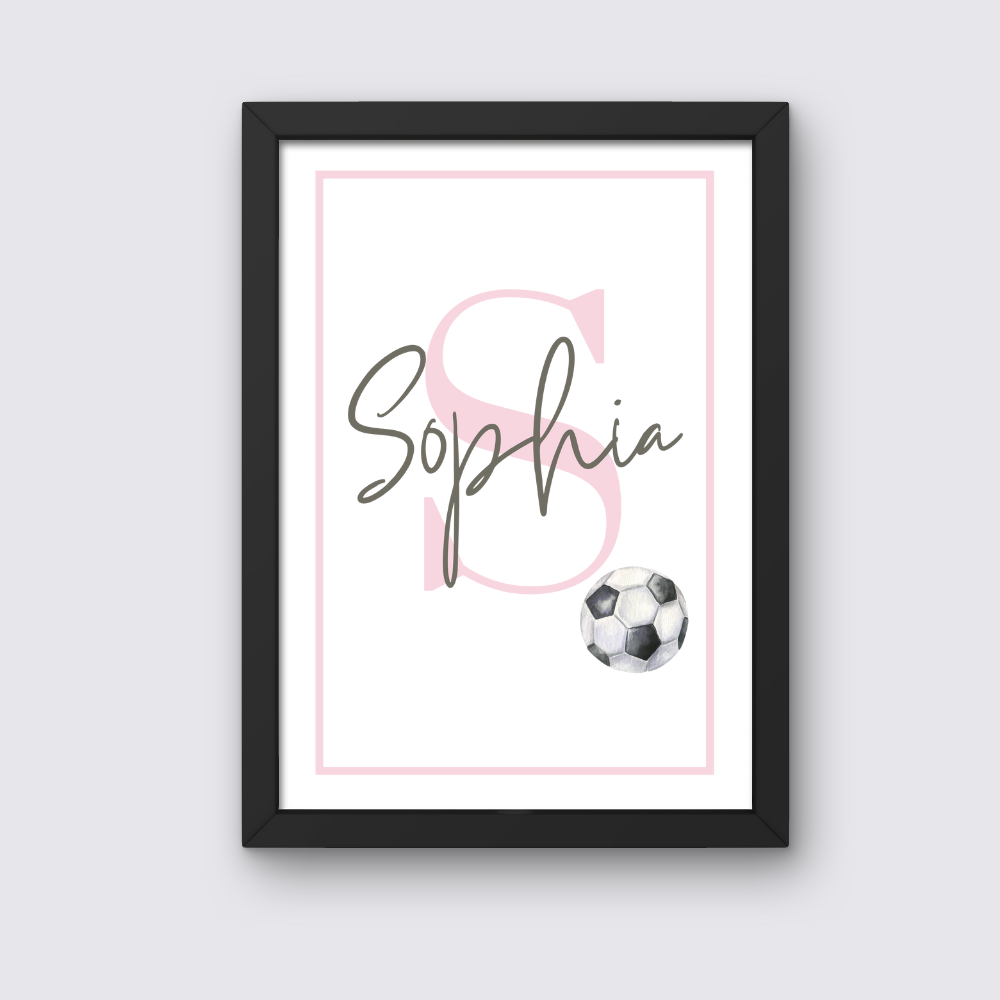 Personalised Football Name Print, New Born Baby Art Print