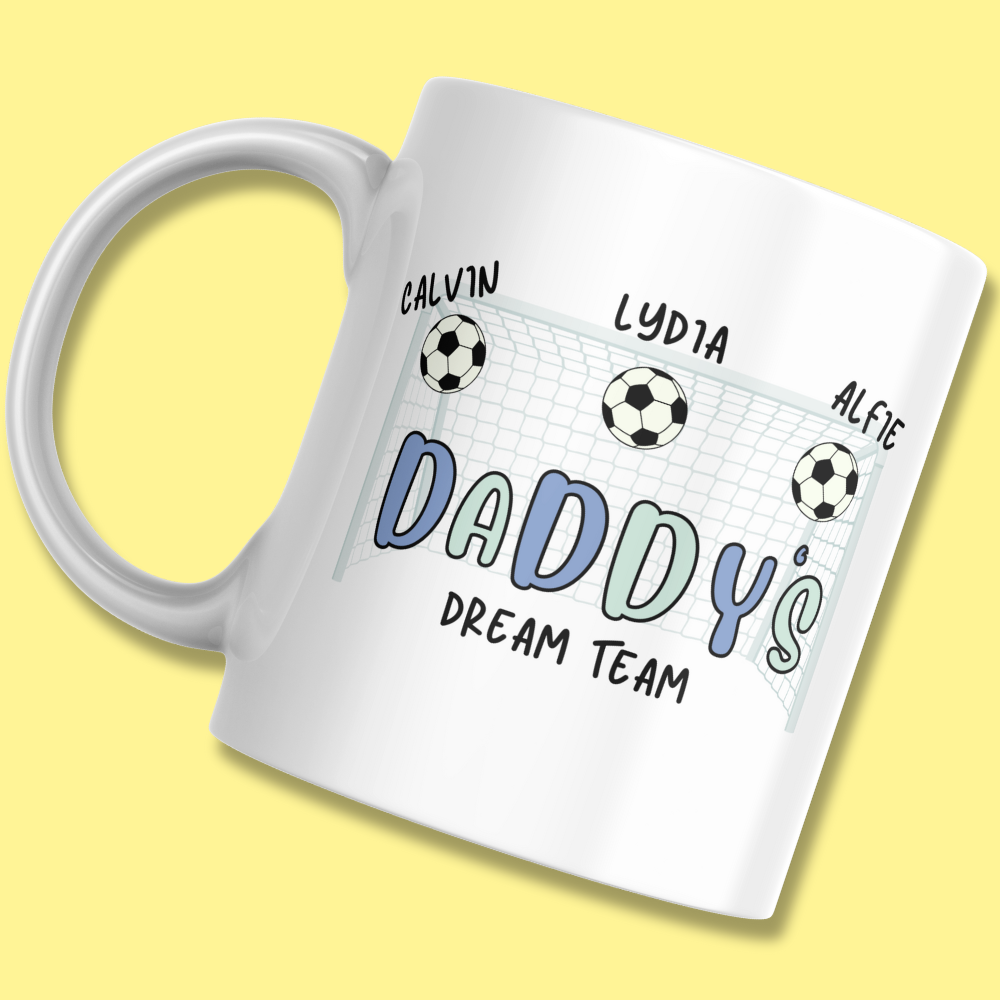 Personalised Football Mug For Daddy's, Daddy's Dream Team