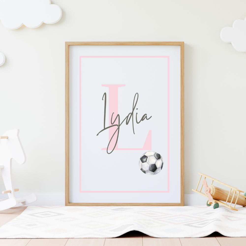 Personalised Football Name Print, New Born Baby Art Print