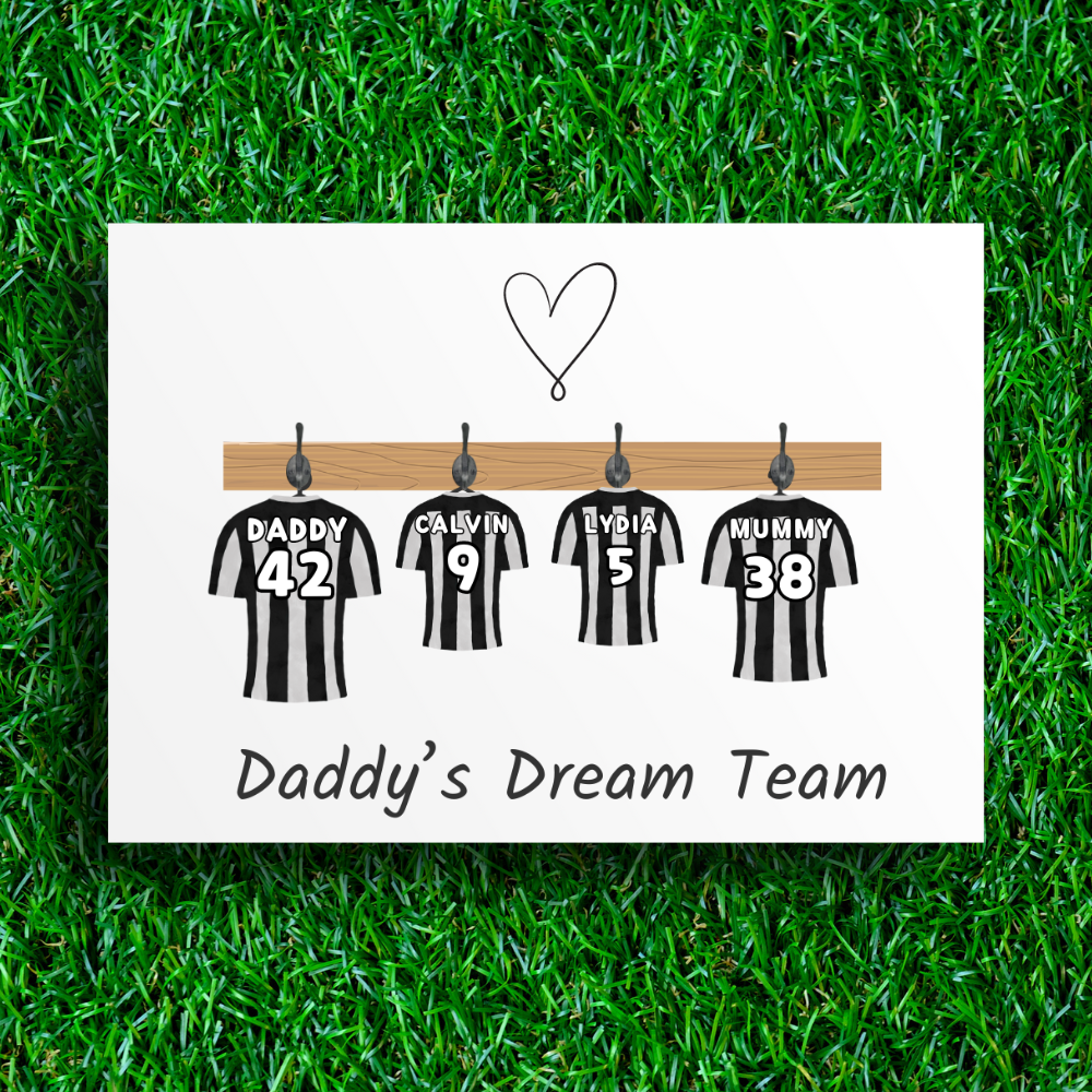 Personalised Football Art Print, Custom Family Art