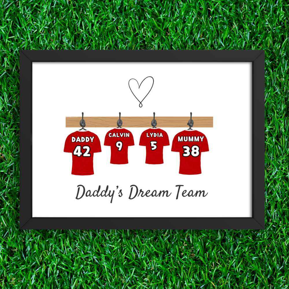 Personalised Football Art Print, Custom Family Art